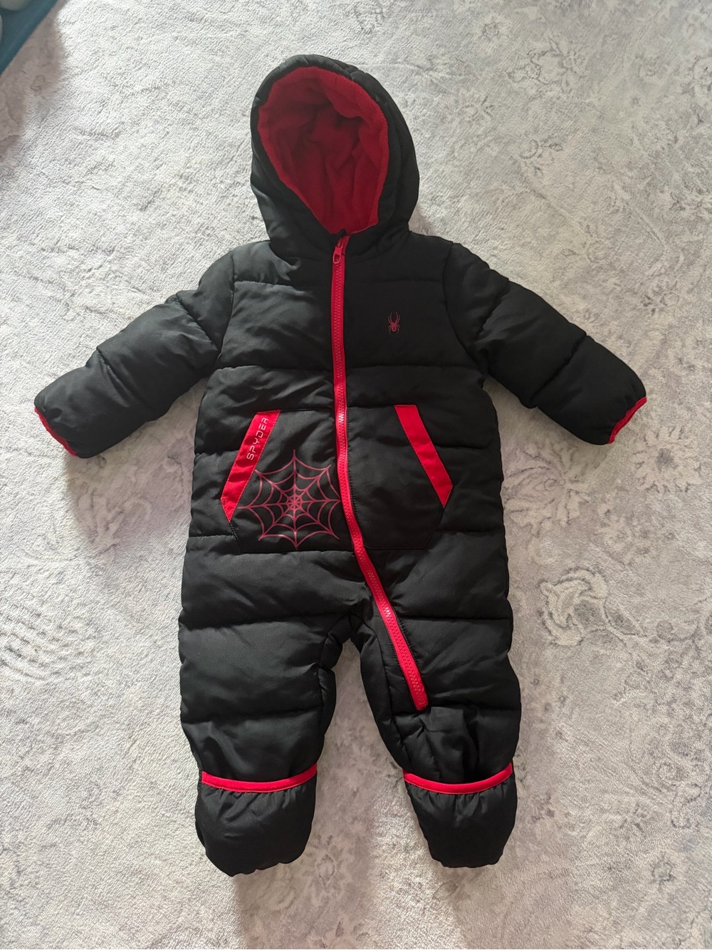Spyder Red Infant Fleece Hooded One-Piece